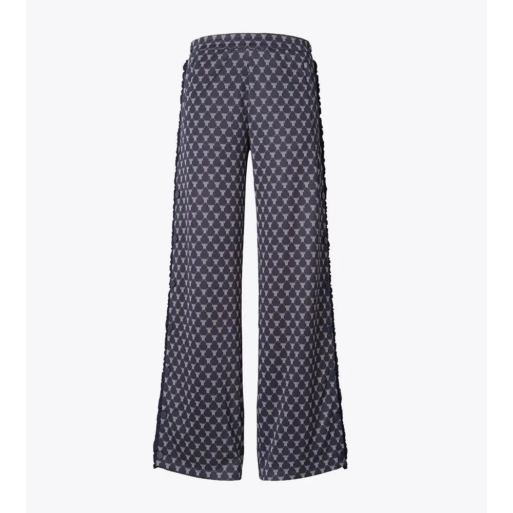 Tory Burch Net-T Ruffle Tear-Away Track Pants, Sz S